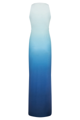 Stella Draped Slinky Maxi Dress - Ombre Blue