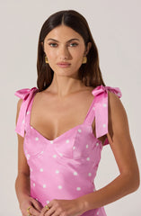 Sweetheart Bow Strap Midi Dress