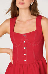 Tiered Stitch Detail Mini Dress