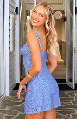 Penny Lane Light Blue Sequin Mini Dress