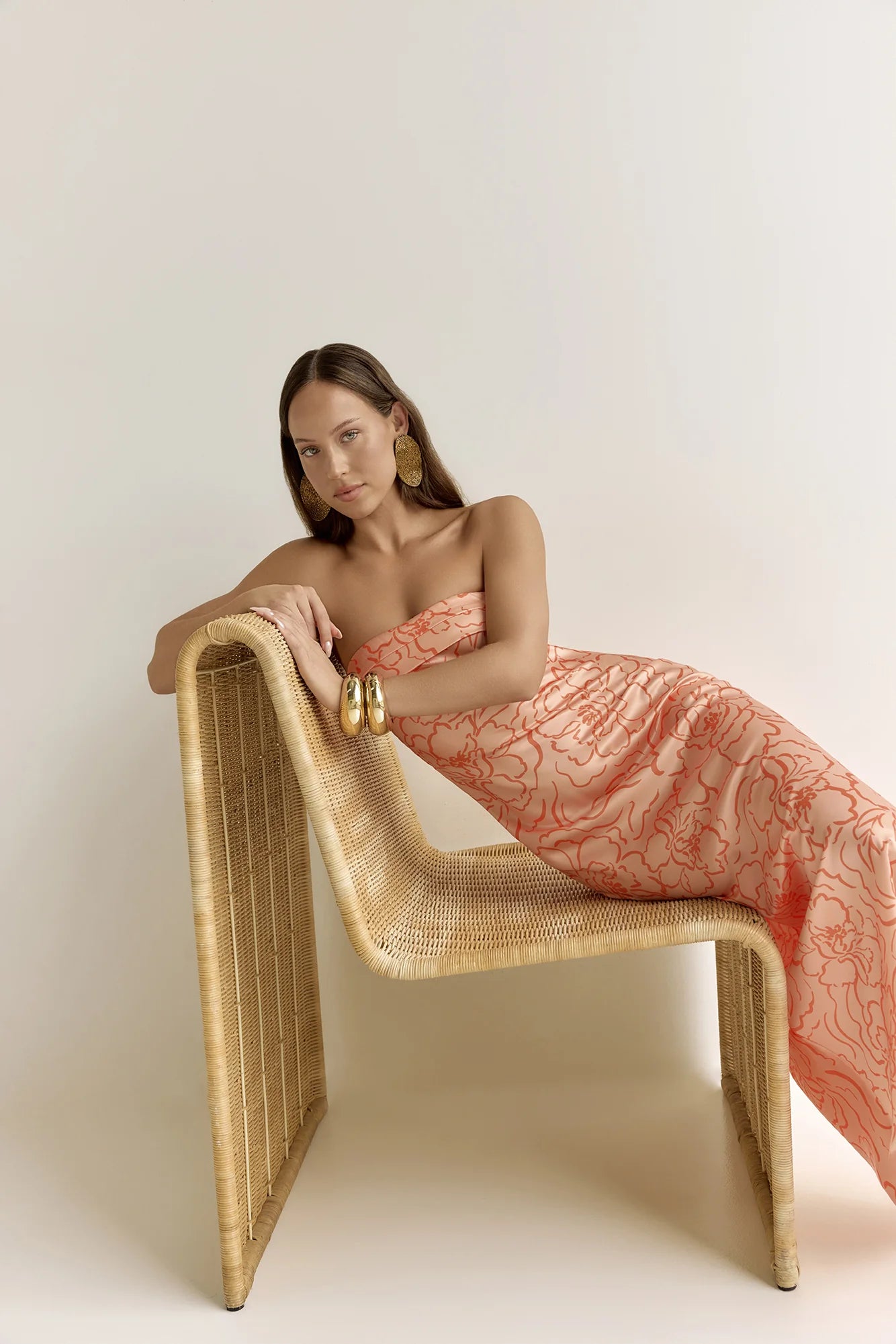 Staying True Strapless Maxi Dress Orange