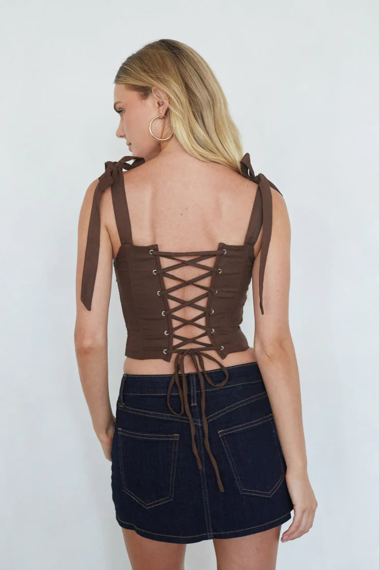 Serenity Bow Strap Corset Top