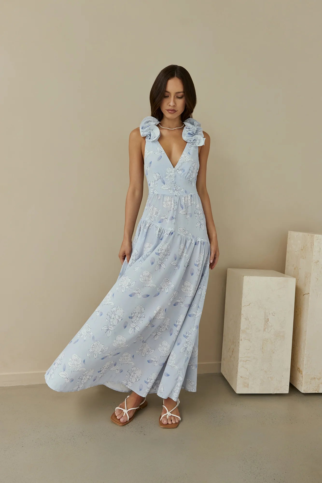 Pretty Smile Maxi Dress Blue