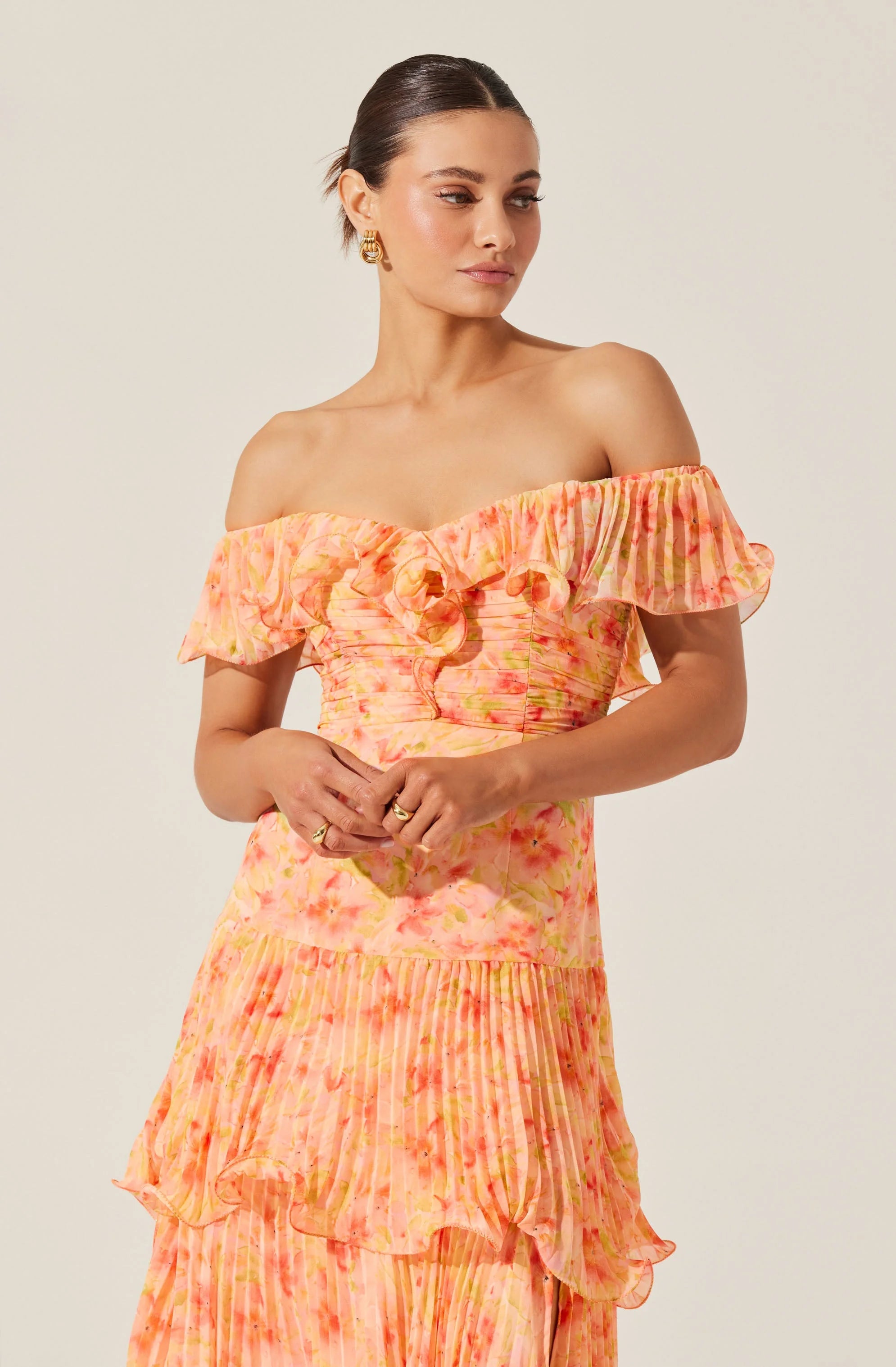Wilder Pleated Tiered Maxi Dress