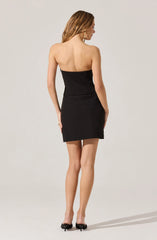 Strapless Layered Bow Mini Dress