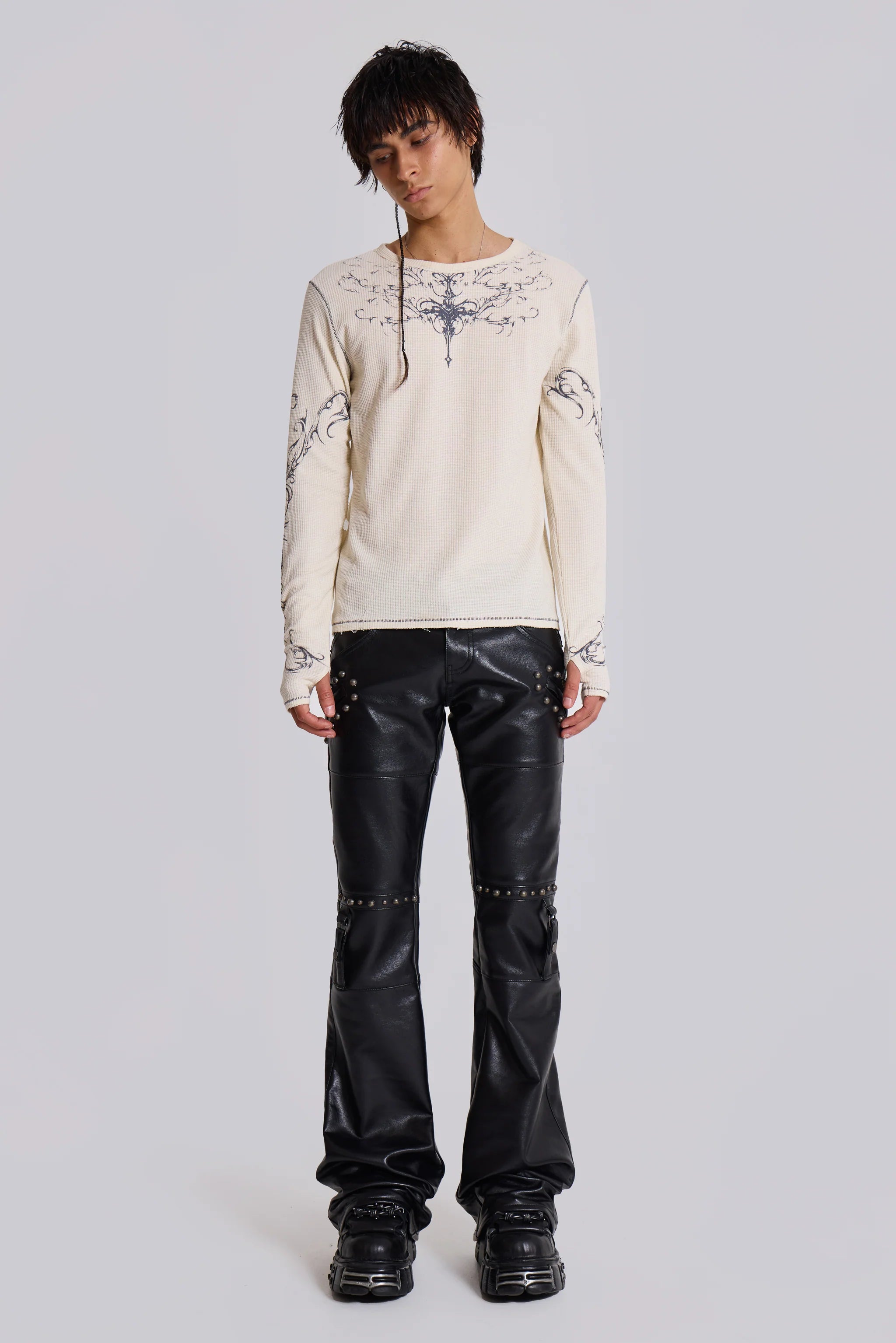 Carbon Studded Drift Bootcut Pants