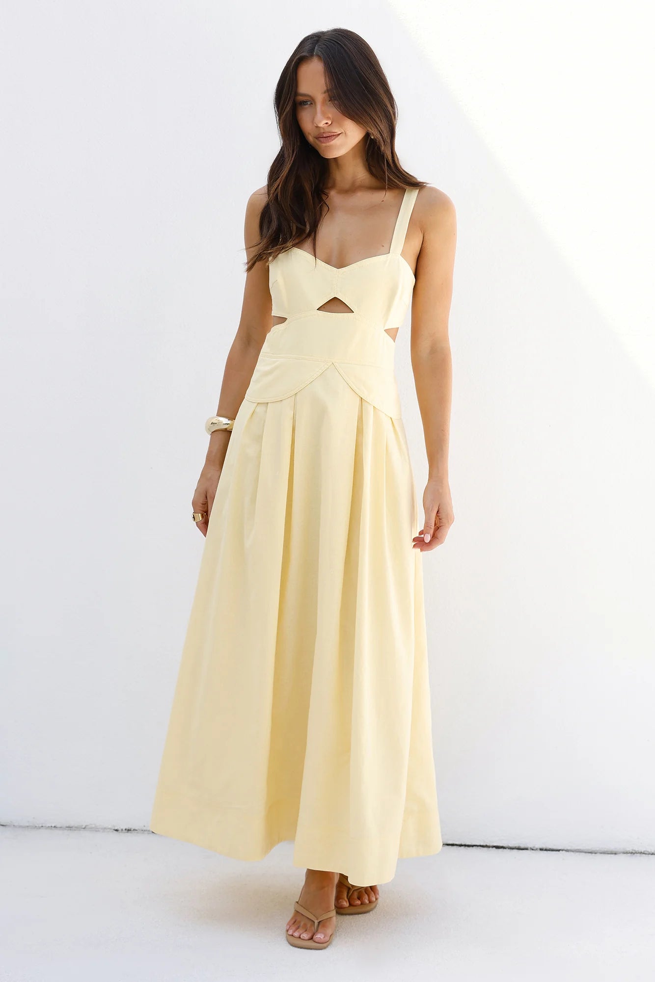 Wild Dahlia Maxi Dress Yellow