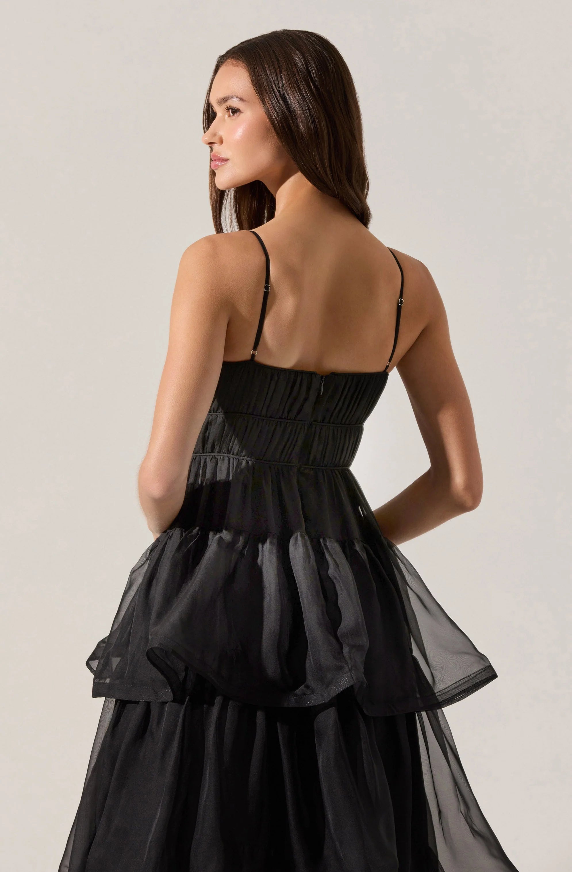 Theiria Pleated Tiered Midi Dress