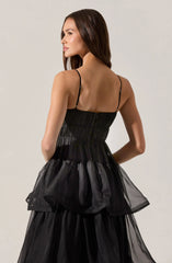 Theiria Pleated Tiered Midi Dress