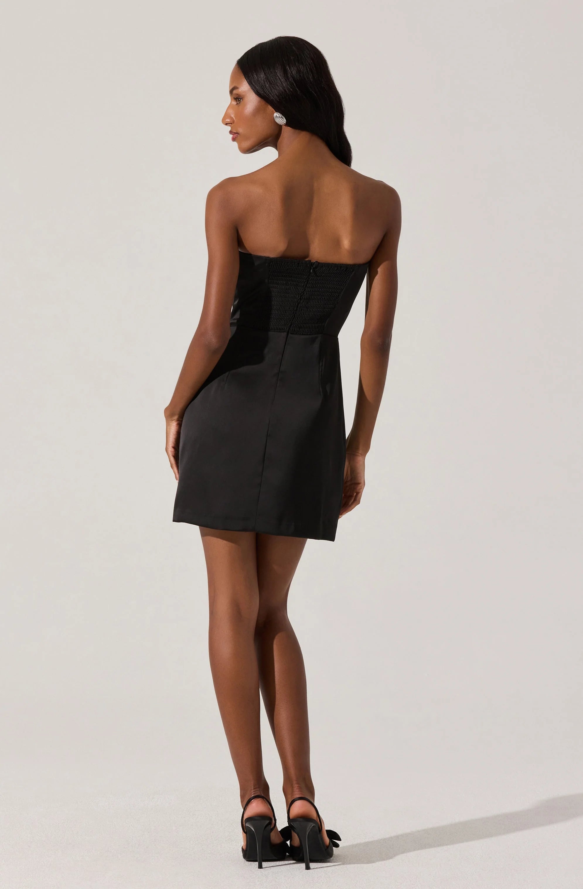 Satin Strapless Mini Dress