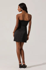 Satin Strapless Mini Dress