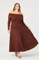 Tanaia Pleated Mixed Media Dress