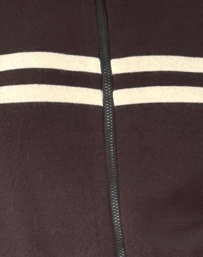 Talisa Sporty Zip Through Jacket in Brown