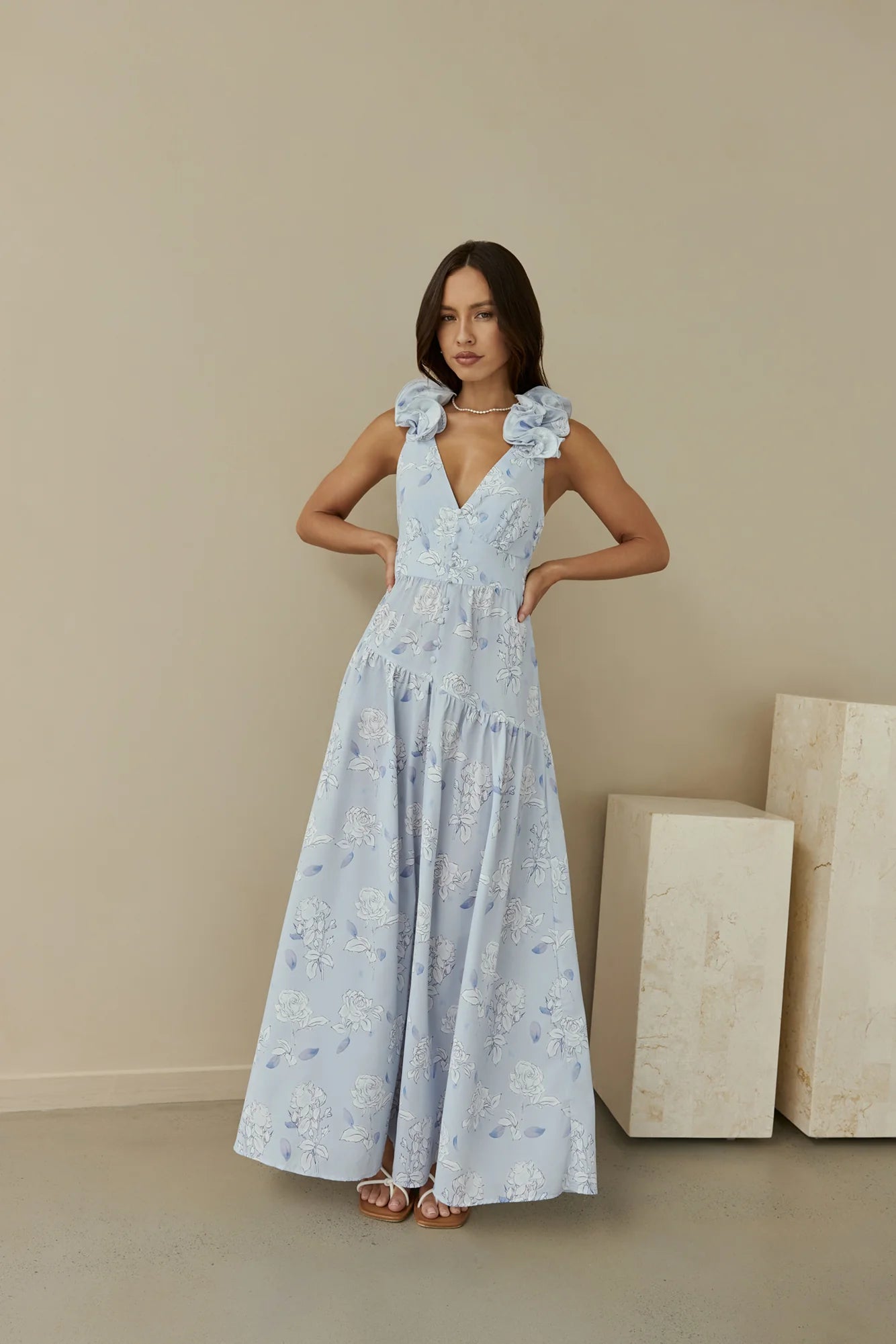 Pretty Smile Maxi Dress Blue