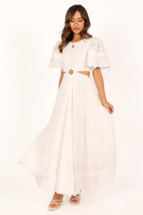Merletto Cut Out Maxi Dress - White