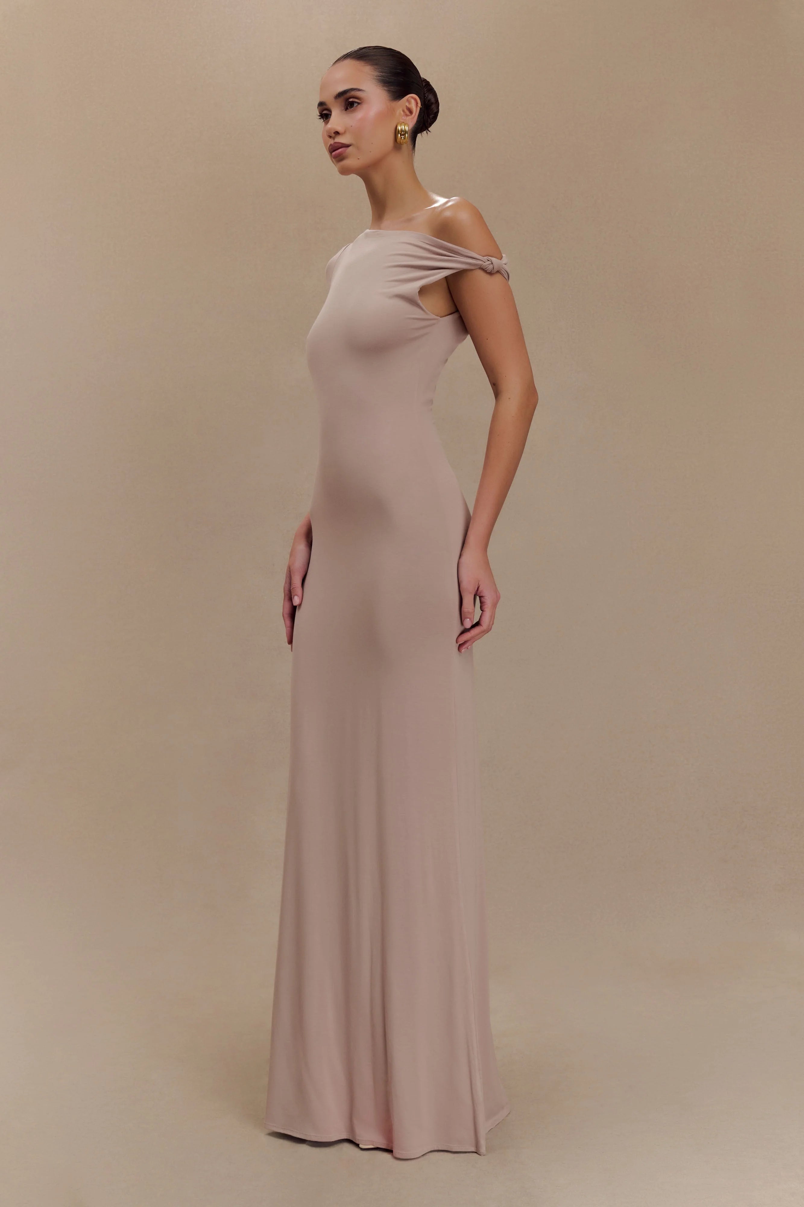 Tamsin Short Sleeve Modal Maxi Dress - Mushroom