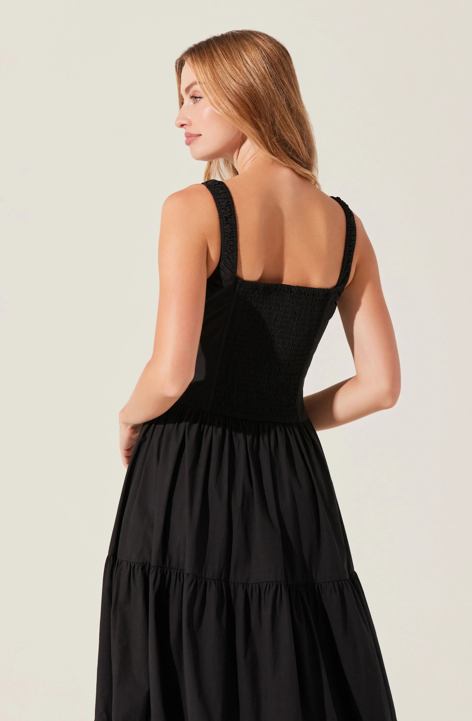 Temperance Tiered Milkmaid Maxi Dress