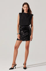 Sequin Mixed Media Mini Dress
