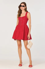 Tiered Stitch Detail Mini Dress