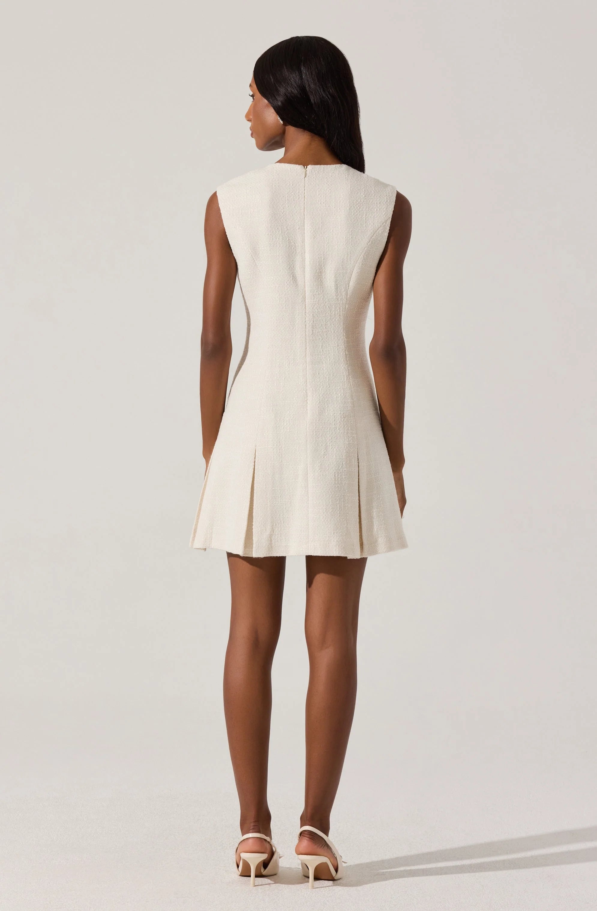 Sleeveless Tweed Mini Dress