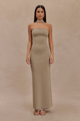 Velma Halter Collar Maxi Dress - Mushroom