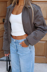 Something Forgotten Bomber Jacket Slate