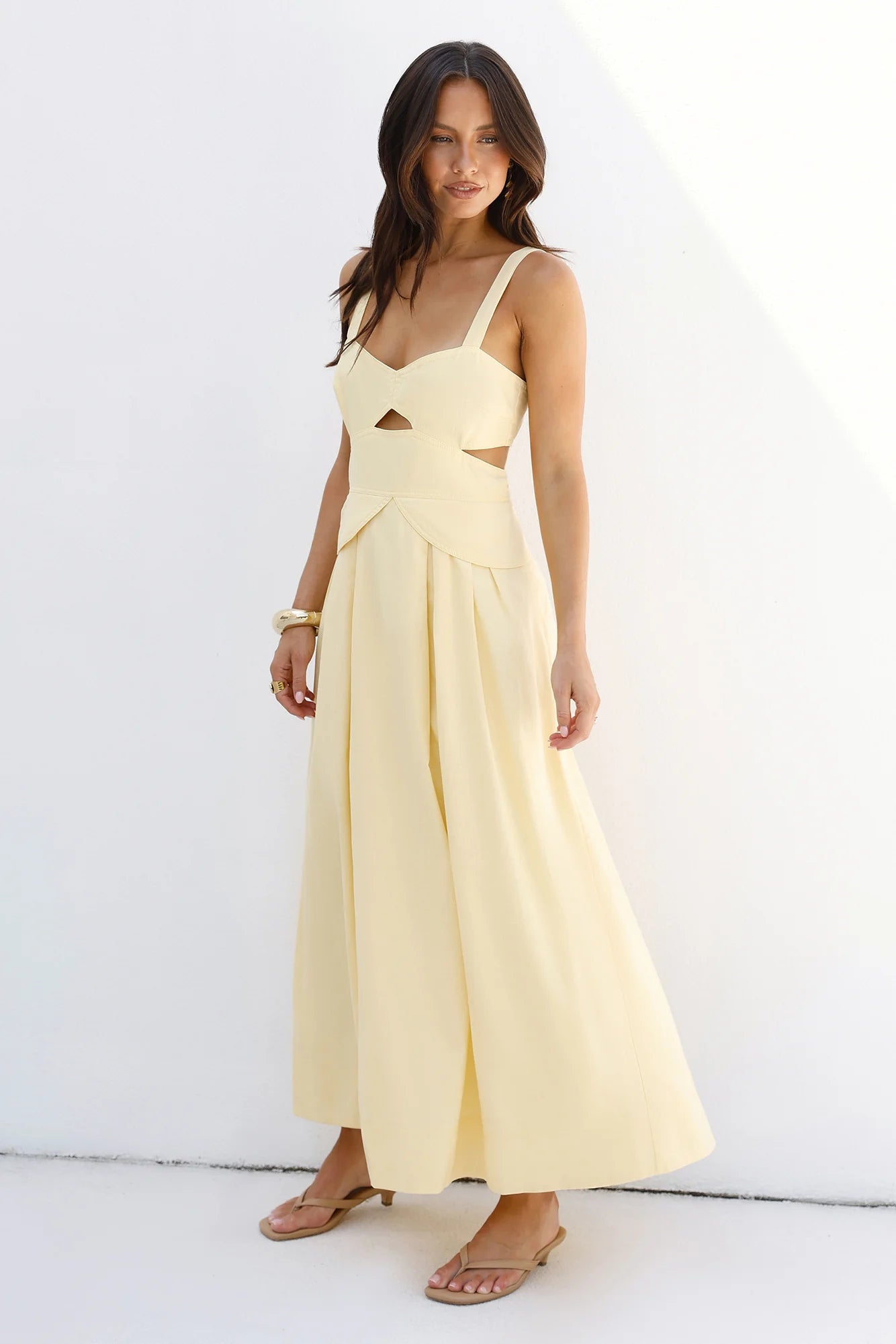 Wild Dahlia Maxi Dress Yellow
