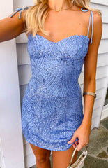 Penny Lane Light Blue Sequin Mini Dress