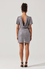 Sequin Flutter Sleeve Mini Dress